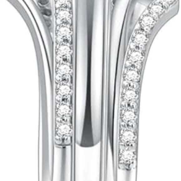 1.42 Carat 3PC Wedding Ring Set 925 Sterling Silver Moissanite Diamond Size 8 - Picture 2 of 6